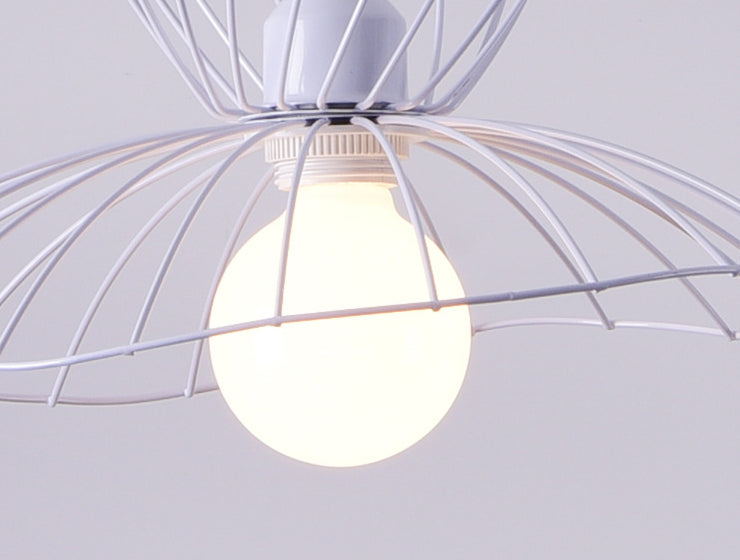 Nordic Minimalist Creative Open Cage Pendant Light Metal Suspension Light for Dining Table