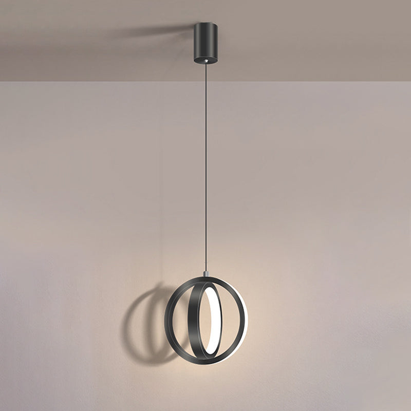 Double Round Shape LED Pendant Lamp Modern Minimalist Metal Hanging Lamp for Living Room