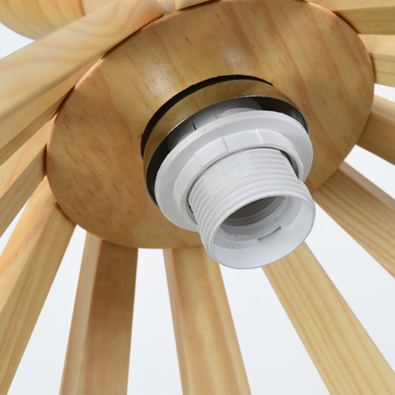 Luz colgante de madera beige lámpara colgante de techo de restaurante nórdico nórdico 1 lámpara de techo de restaurante ligero