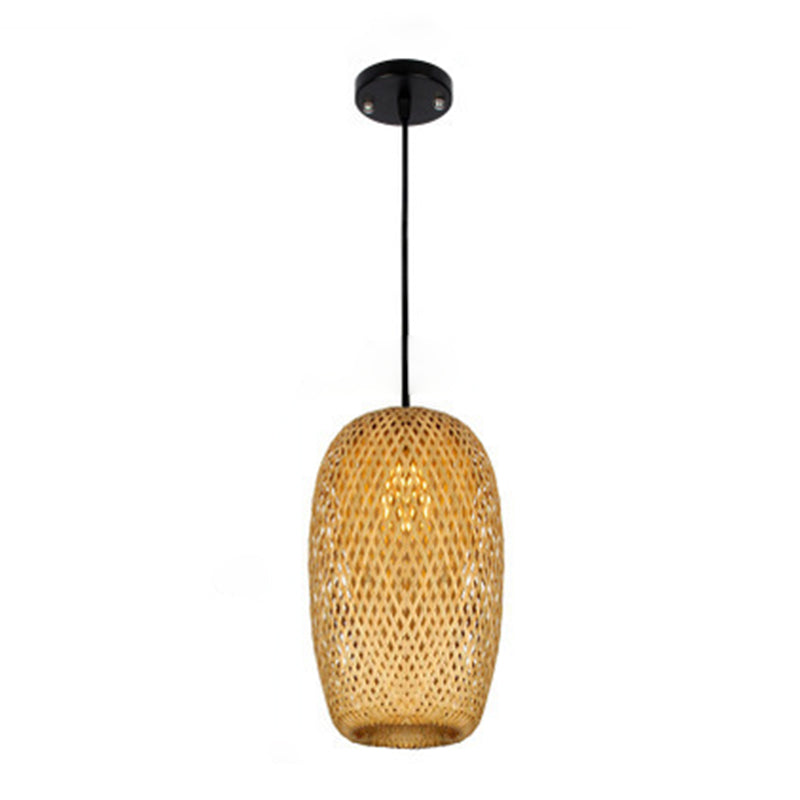 Beige colgante colgante colgante estilo 1 bulbo colgante de bambú para mesa de comedor