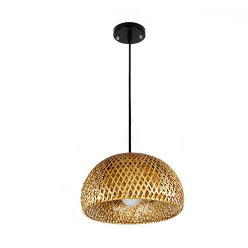 Beige colgante colgante colgante estilo 1 bulbo colgante de bambú para mesa de comedor