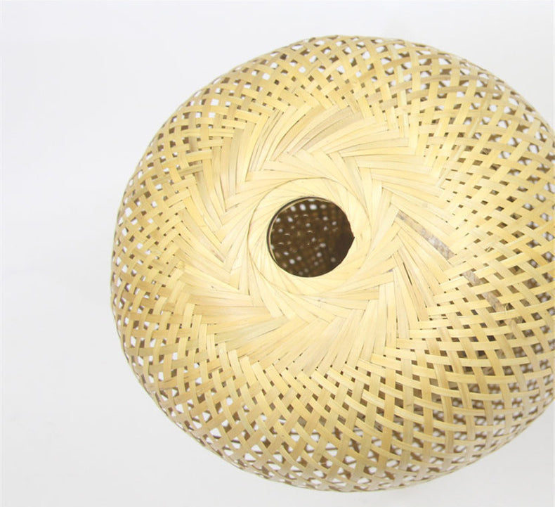 Beige colgante colgante colgante estilo 1 bulbo colgante de bambú para mesa de comedor