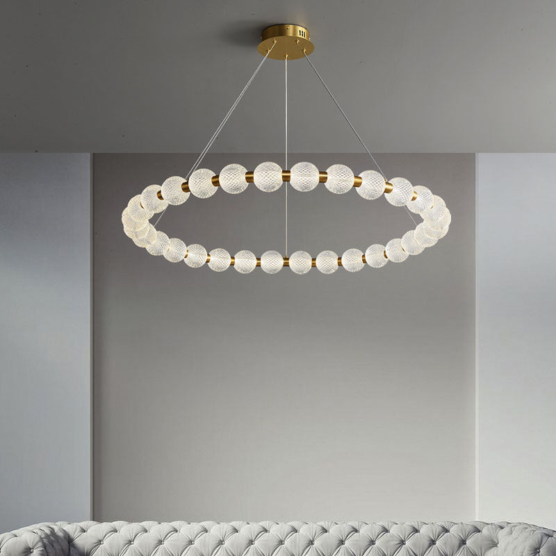 Gouden ronde vorm hanglamp moderne minimalistische acryl -ledhanglamp voor woonkamer