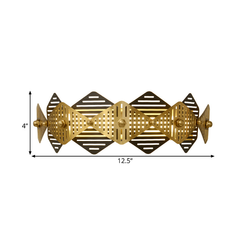 Rhombus Rahmen Eisenwand Licht kolonialstil einzelner schwarz und goldener Wandleuchten