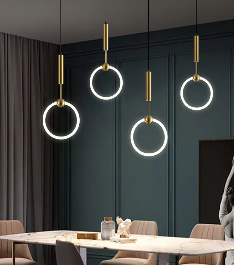 Gouden ronde vorm hanglamp moderne minimalistische ledhanglamp voor woonkamer