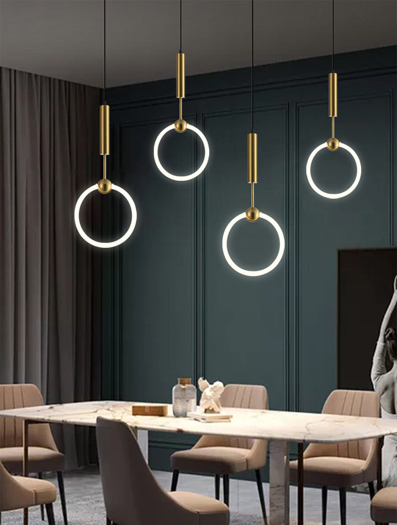 Gouden ronde vorm hanglamp moderne minimalistische ledhanglamp voor woonkamer