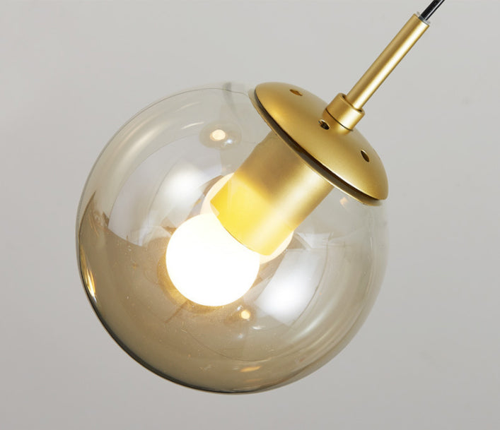Moderne minimalistische Mehrfachkugel -Schatten -Pendellichtglas lange hängende Lampe für Wohnzimmer
