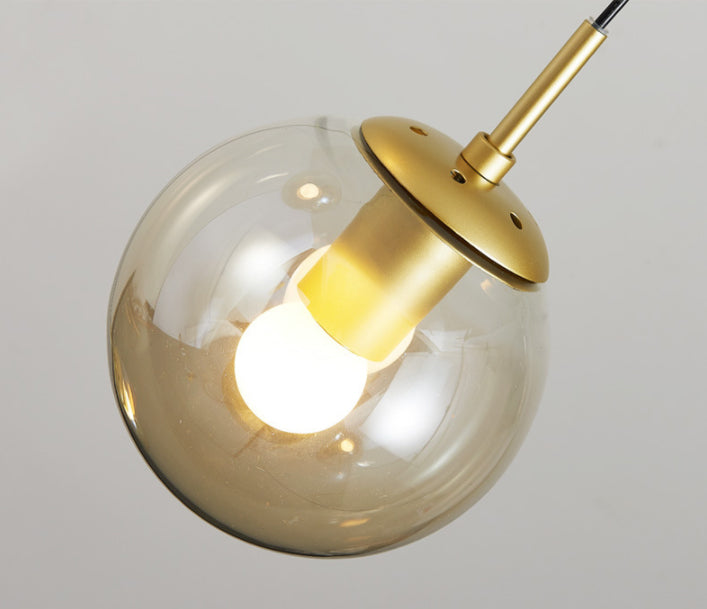 Minimaliste moderne Multiple Globe Shade Pendant Glass Light Verre Sanging Long pour le salon