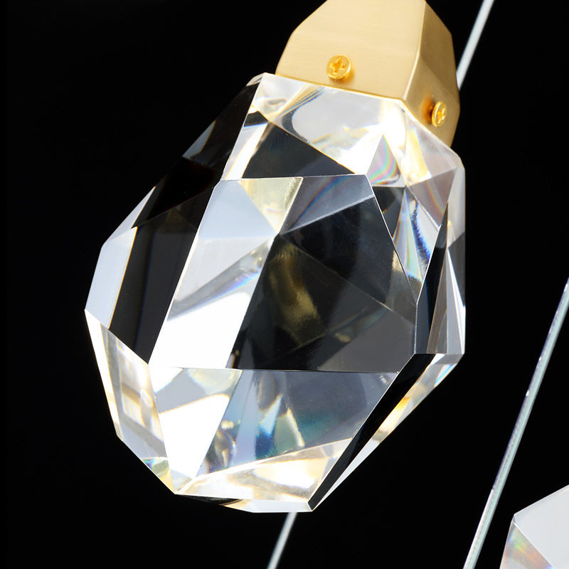 Meerdere afgeschuinde kristalprisma's Droplamp Moderne lange suspensie hanglamp voor trap