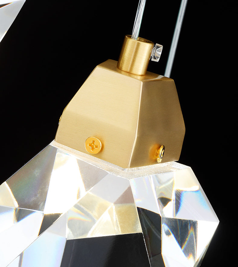 Meerdere afgeschuinde kristalprisma's Droplamp Moderne lange suspensie hanglamp voor trap