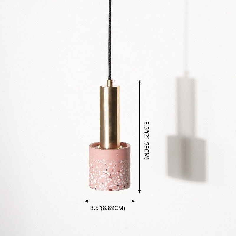 Nordic Modern Cylindrical Shape Pendant Light Concrete Small Suspension Light  for Living Room