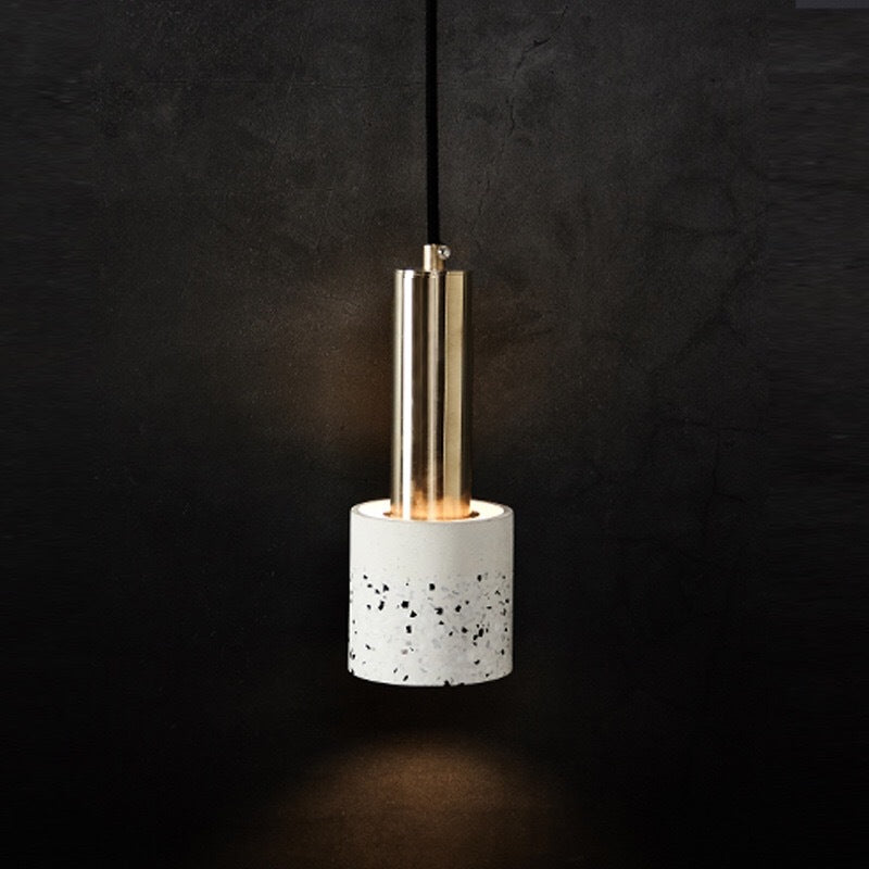 Nordic Modern Cylindrical Shape Pendant Light Concrete Small Suspension Light  for Living Room