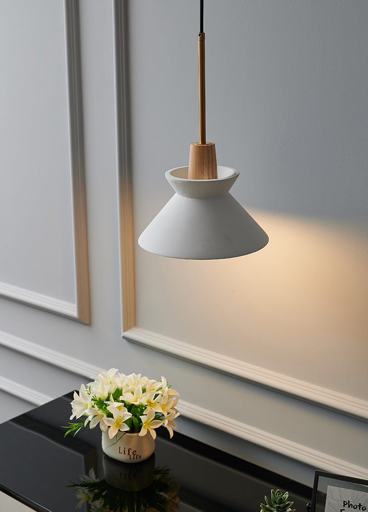 Weißer Zement verjüngter hängende leichte nordische minimalistische Stil 1 Light Restaurant Down Mini Anhänger