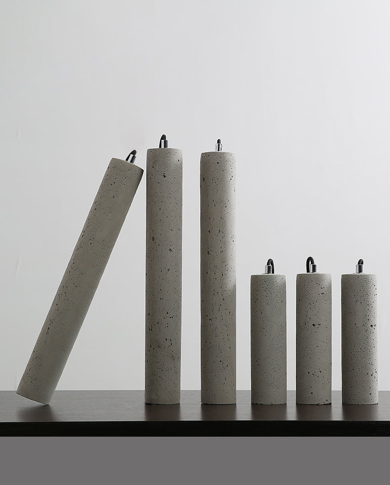 Nordic Modern Cylindrical Shape Pendant Light Concrete Small Suspension Light  for Living Room