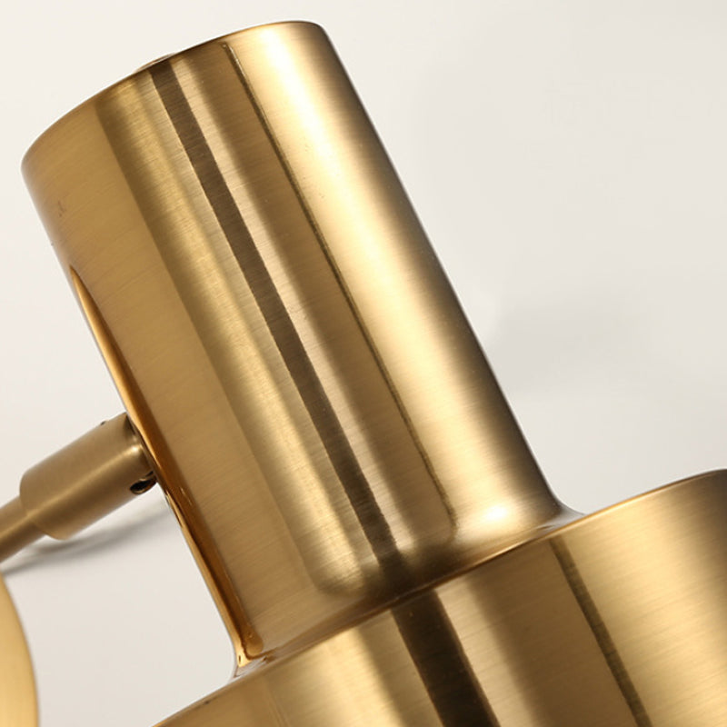 Einstellbar 1 Kopf Mini Wandleuchte einfache goldene Eisen -Rundwand -Rampenlicht, 5 "/5,5" breit