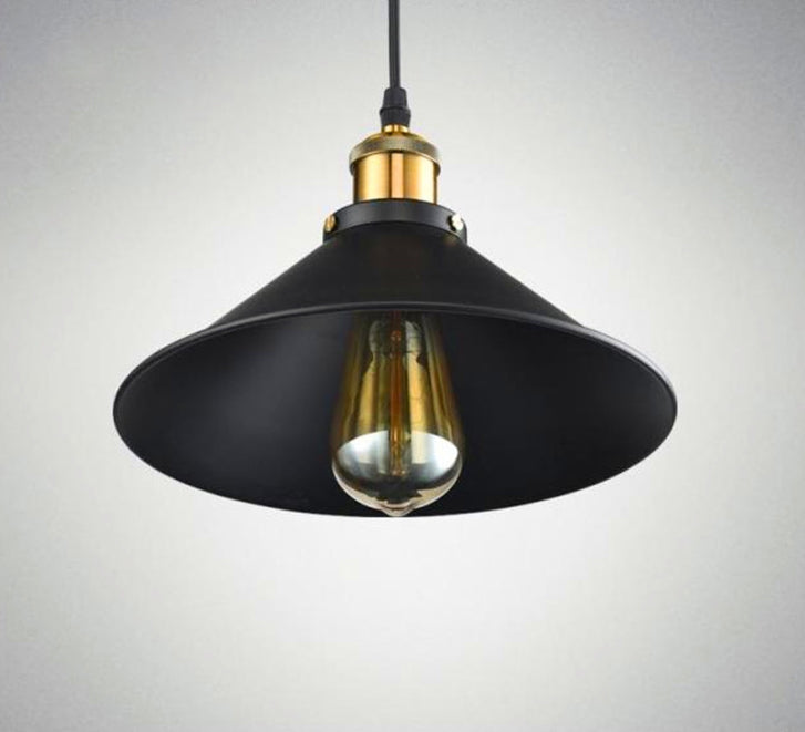 Lámpara de colgante de metal de tono retro de color negro 1 negro 1 para comedor para comedor