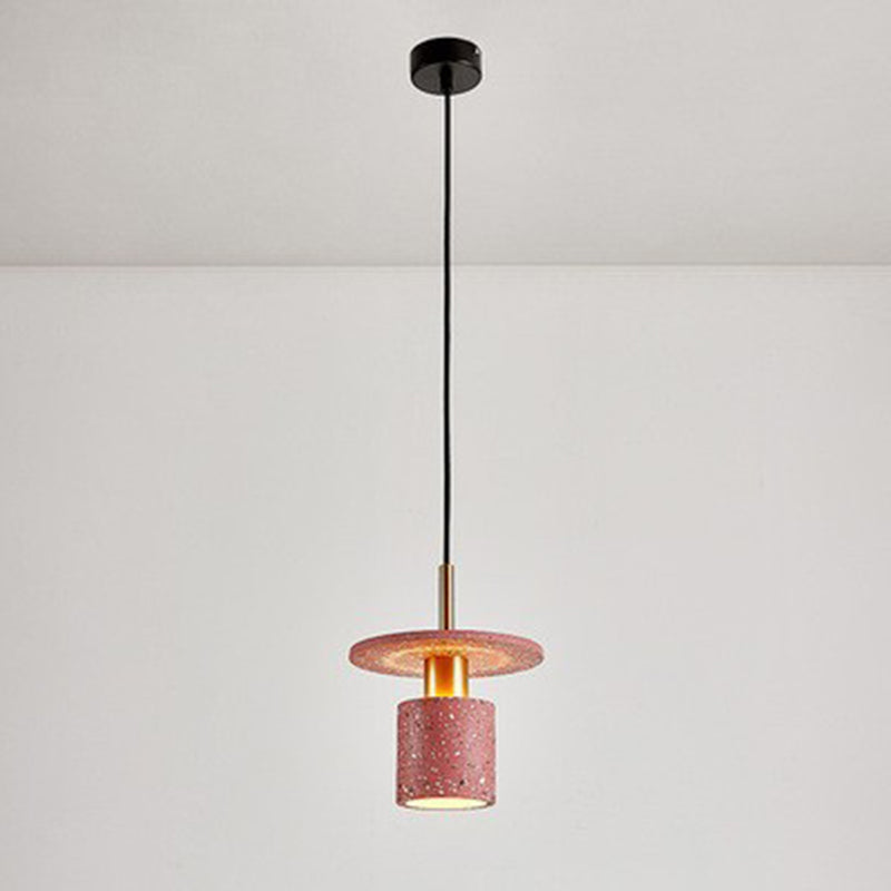 Nordic Modern Cylindrical Shape Pendant Light Concrete Small Suspension Light  for Living Room
