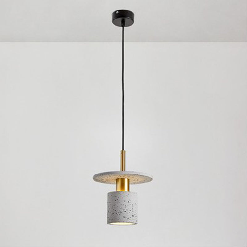 Nordic Modern Cylindrical Shape Pendant Light Concrete Small Suspension Light  for Living Room