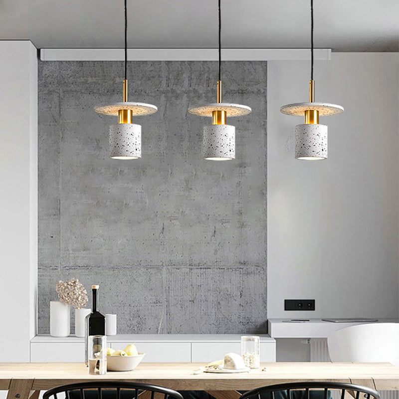 Nordic Modern Cylindrical Shape Pendant Light Concrete Small Suspension Light  for Living Room