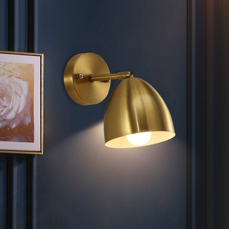 4"/7.5"/12" W 1 Bulb Wall Sconce Modern Style Tapered/Drum/Oval Brass Indoor Wall Mounted Lighting in Gold