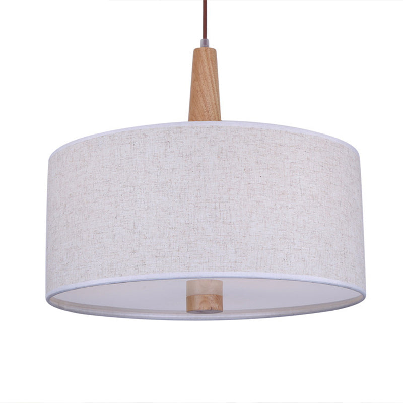3-Light Drum Chandelier with Wood Accents Modernism Adjustable Ceiling Lights