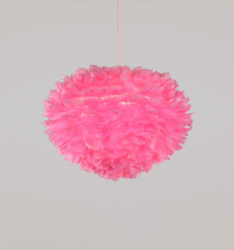 Art Deco Feather Pendant Lighting Modern Nordic Creative Globe Hanging Ceiling Light for Bedroom