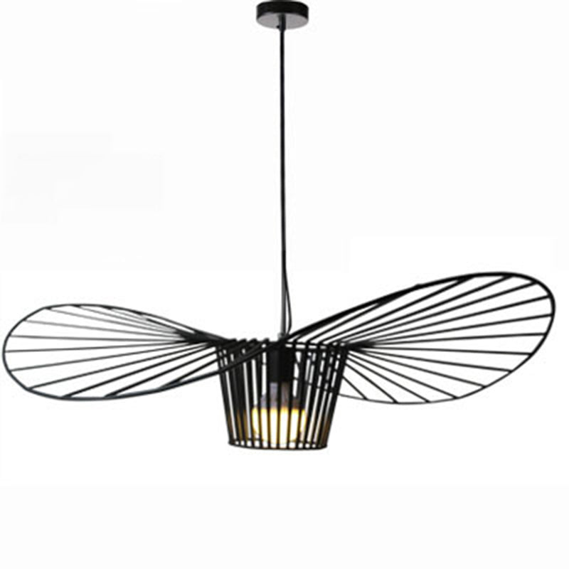 Nordic Modern Metal 1 Light Pendant Light Creative Wire Hat Shade Hanging Lamp for Restaurant