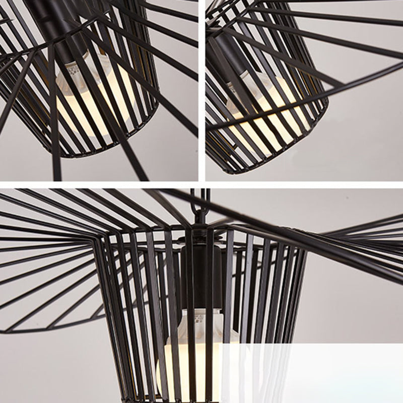 Nordic Modern Metal 1 Light Pendant Light Creative Wire Hat Shade Hanging Lamping pour restaurant