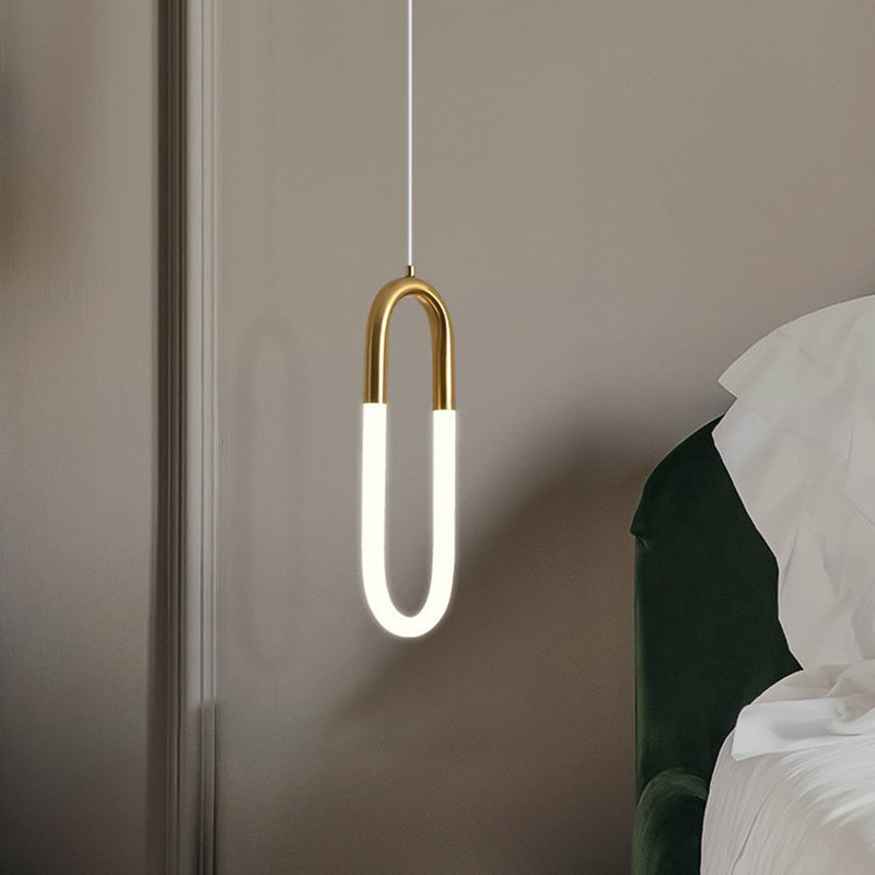 Gold Round Shape LED Pendant Lamp Modern Minimalist Metal Hanging Lamp for Living Room