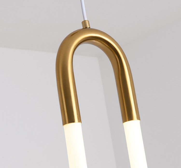 Gold Round Shape LED Pendant Lamp Modern Minimalist Metal Hanging Lamp for Living Room