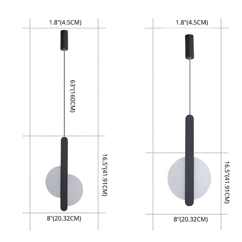 Round Shape LED Pendant Lamp Modern Minimalist Metal Hanging Lamp for Living Room