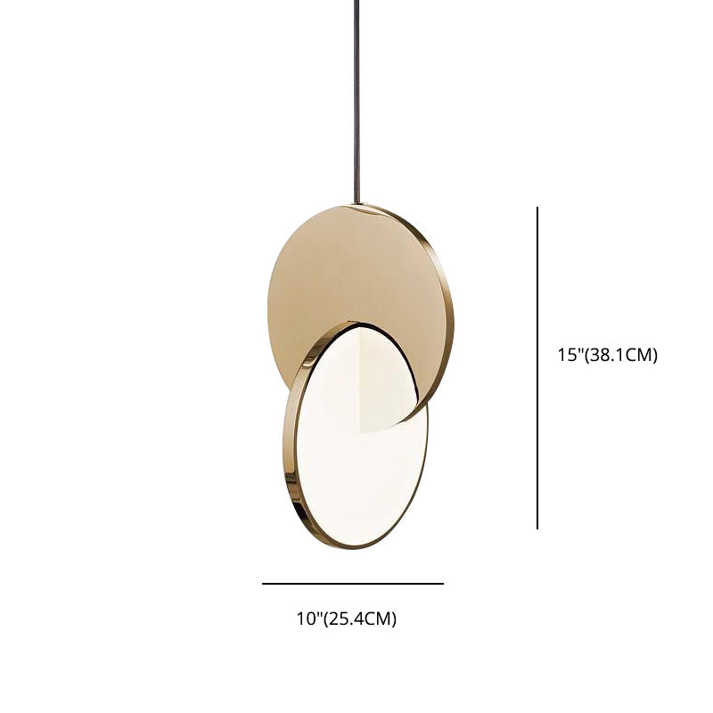 Double Round Shape LED Pendant Lamp Modern Minimalist Metal Hanging Lamp for Living Room