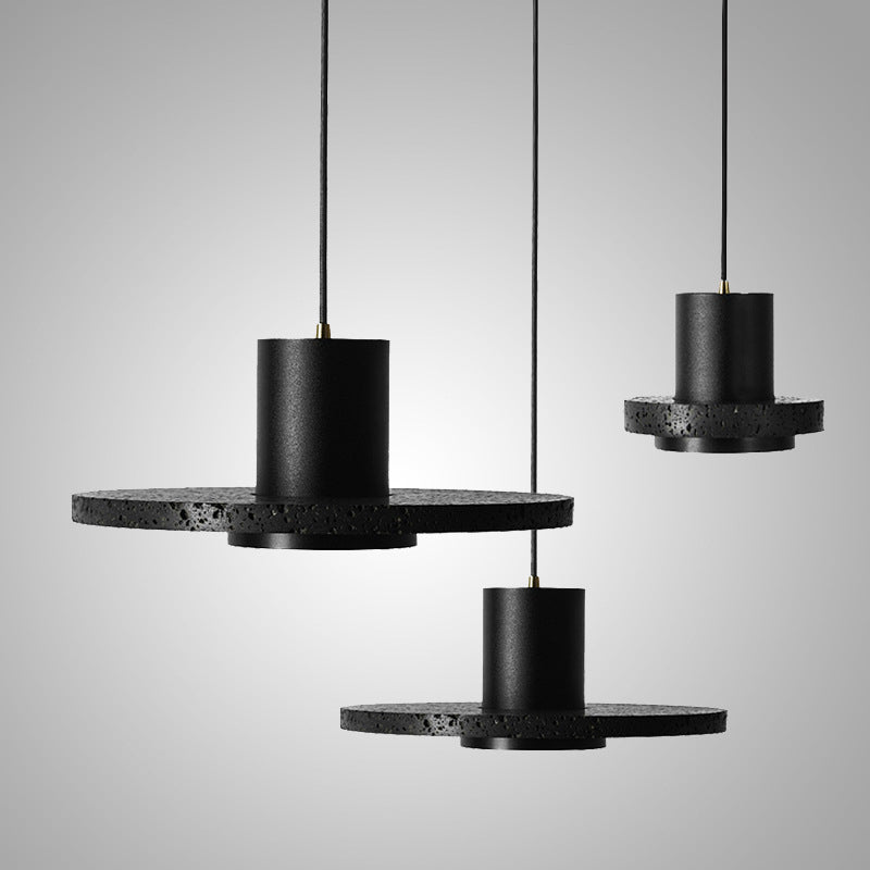 Black Hat Stone Hanging Light Nordic Creative 1 Light  Restaurant Ceiling Pendant Lamp
