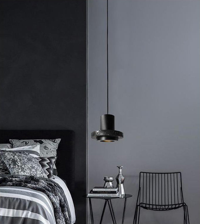 Black Hat Stone Hanging Light Nordic Creative 1 Light  Restaurant Ceiling Pendant Lamp