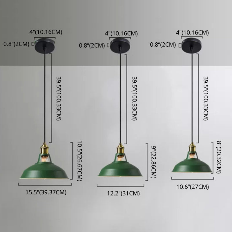 Nordic Industrial  Barn Shade Pendant Light Metal 1-Light Pendant Lighting for Restaurant
