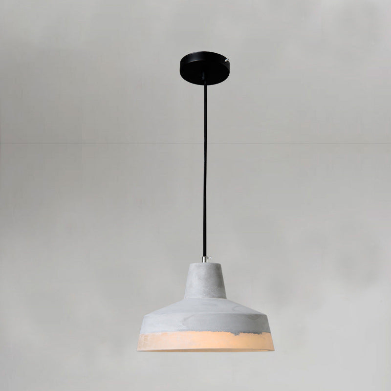 1-leichte graue Schatten-Anhängerlampe moderne minimalistische Zementlampe für Wohnzimmer