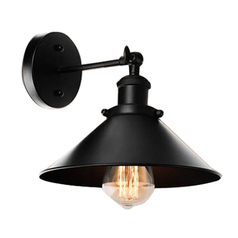 Cone Metal Vanity Wall Lights American Retro Industrial Style  1 Light Vanity Lamp