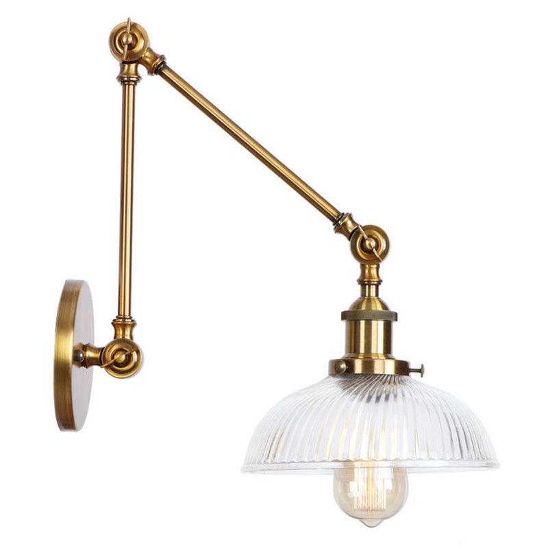 Swing Arm Vanity Mirror Lights American Minimalist Style Glass Single Vanity Light