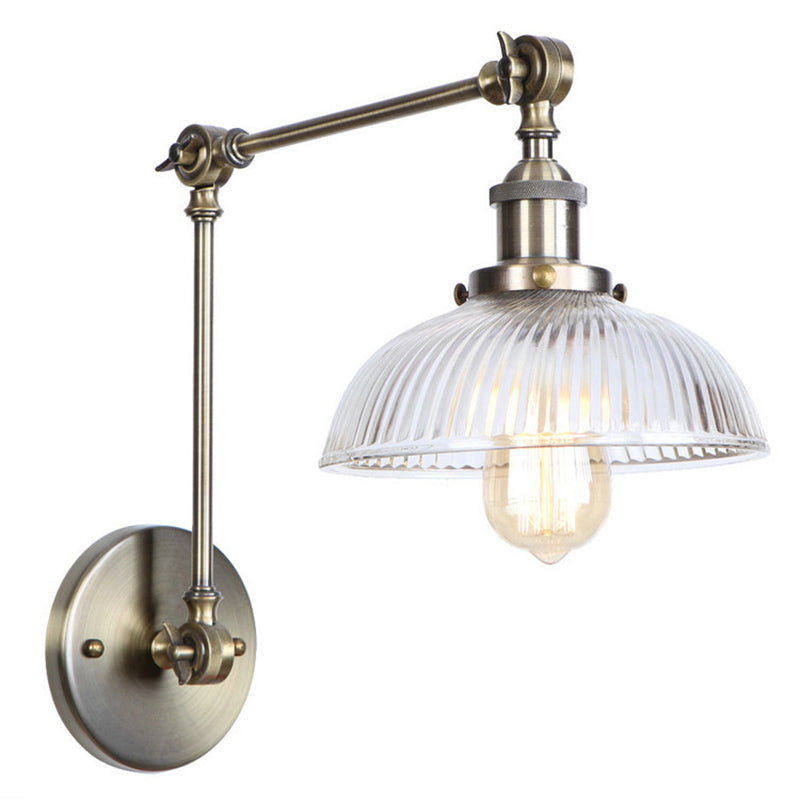 Swing Arm Vanity Mirror Lights American Minimalist Style Glass Single Vanity Light