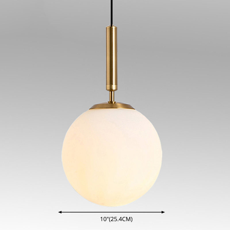 Modern Minimalist Design Globe Hanging Lamp Opal Frosted Glass Shade 1 Light  Pendant Light