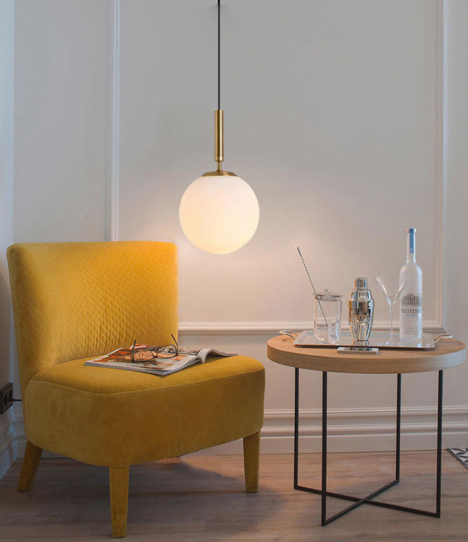 Modern Minimalist Design Globe Affendere lampada Opal Glass Glass Glass 1 Luce Light Light