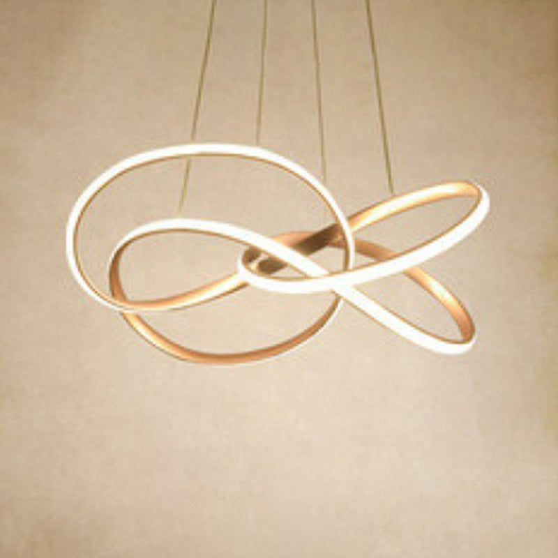 Lampada lampadina a LED contemporanea lampadario a pendente lampadario attorcigliato con tonalità metallica