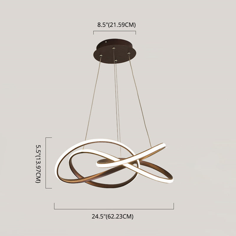 Lampada lampadina a LED contemporanea lampadario a pendente lampadario attorcigliato con tonalità metallica