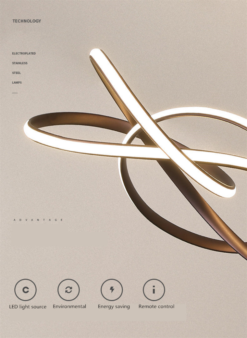 Lampada lampadina a LED contemporanea lampadario a pendente lampadario attorcigliato con tonalità metallica