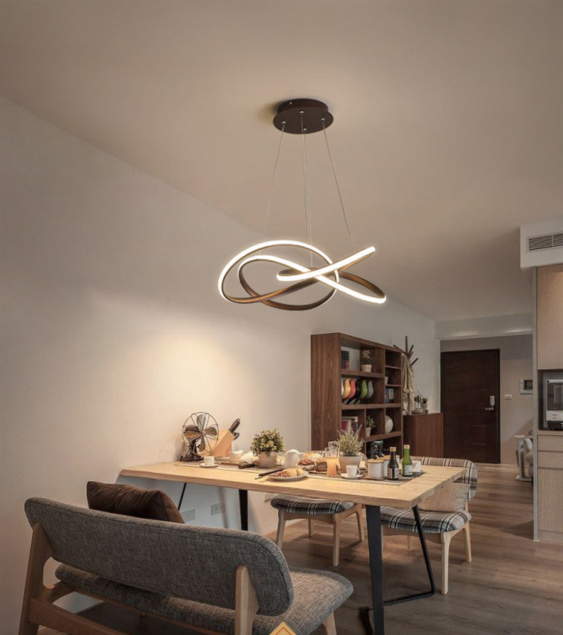 Lampada lampadina a LED contemporanea lampadario a pendente lampadario attorcigliato con tonalità metallica