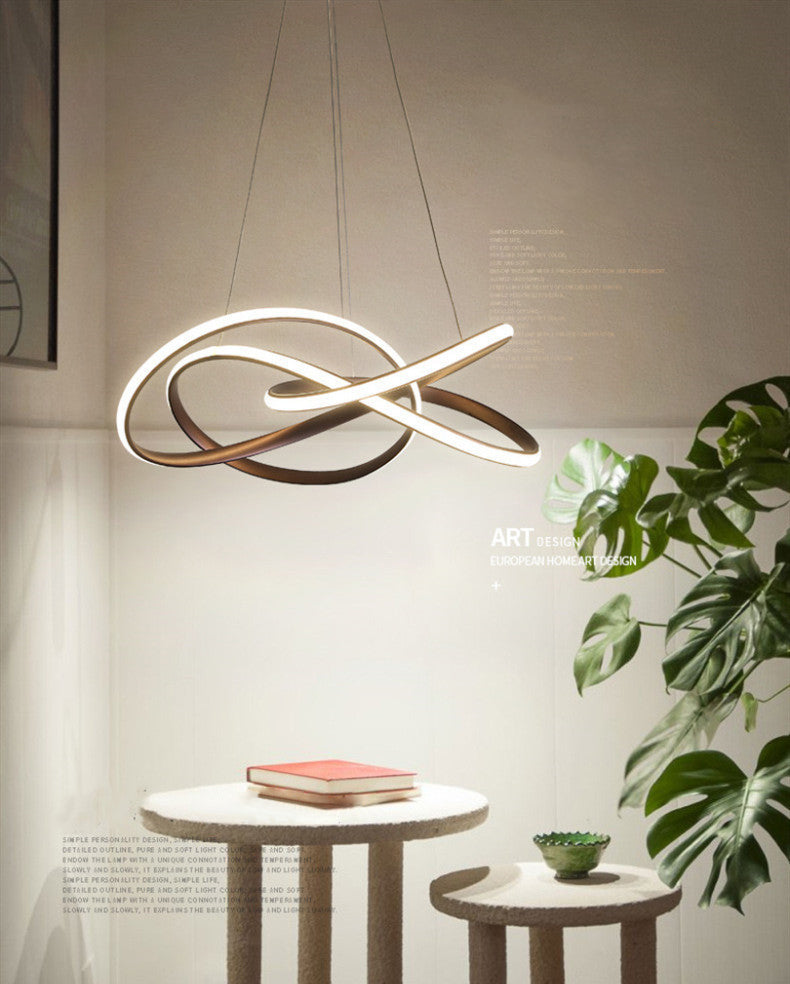 Lampada lampadina a LED contemporanea lampadario a pendente lampadario attorcigliato con tonalità metallica