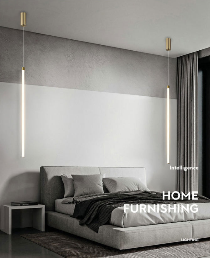 Minimalismo in lega di alluminio LED a LED sospeso MODERNO MODERNO MODERNA Sospensione Long Sussion Aione in oro