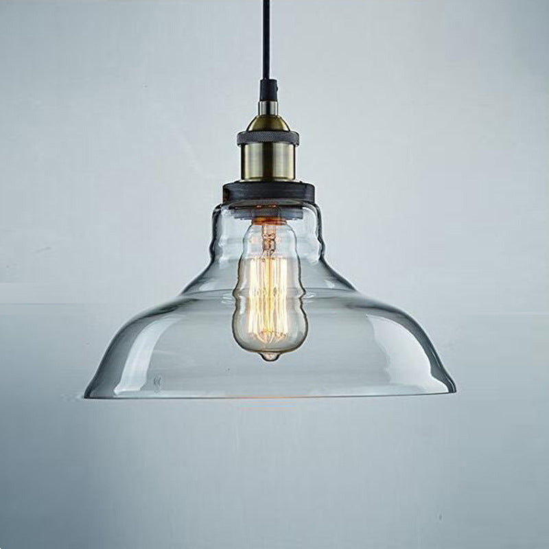 Lampada di sospensione in vetro a cupola di vetro trasparente Stile vintage Vintage Single Bulb Hanging Light per corridoio corridoio