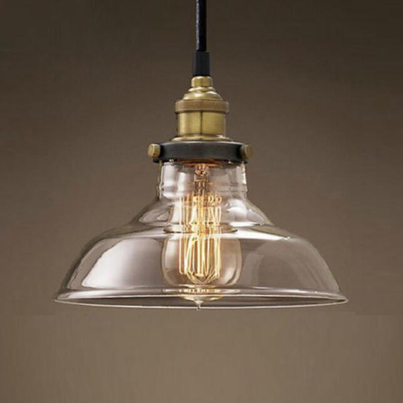 Lampada di sospensione in vetro a cupola di vetro trasparente Stile vintage Vintage Single Bulb Hanging Light per corridoio corridoio