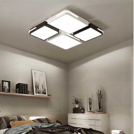 Square/Rectangle Acrylic Flush Pendant Light Contemporary 21.5"/37.5" Width LED White Flush Mount Lighting in White/Warm Lighting